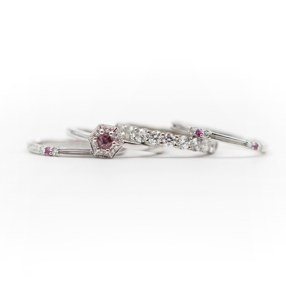 Arte*Vitta Pink Sapphire and Diamond Halo 'Secret Garden' Ring