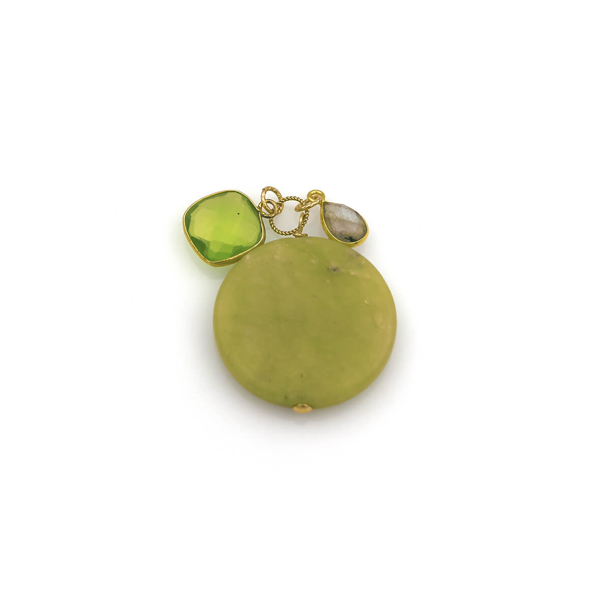 MOROKA Jade, Peridot, and Labradorite Pendant