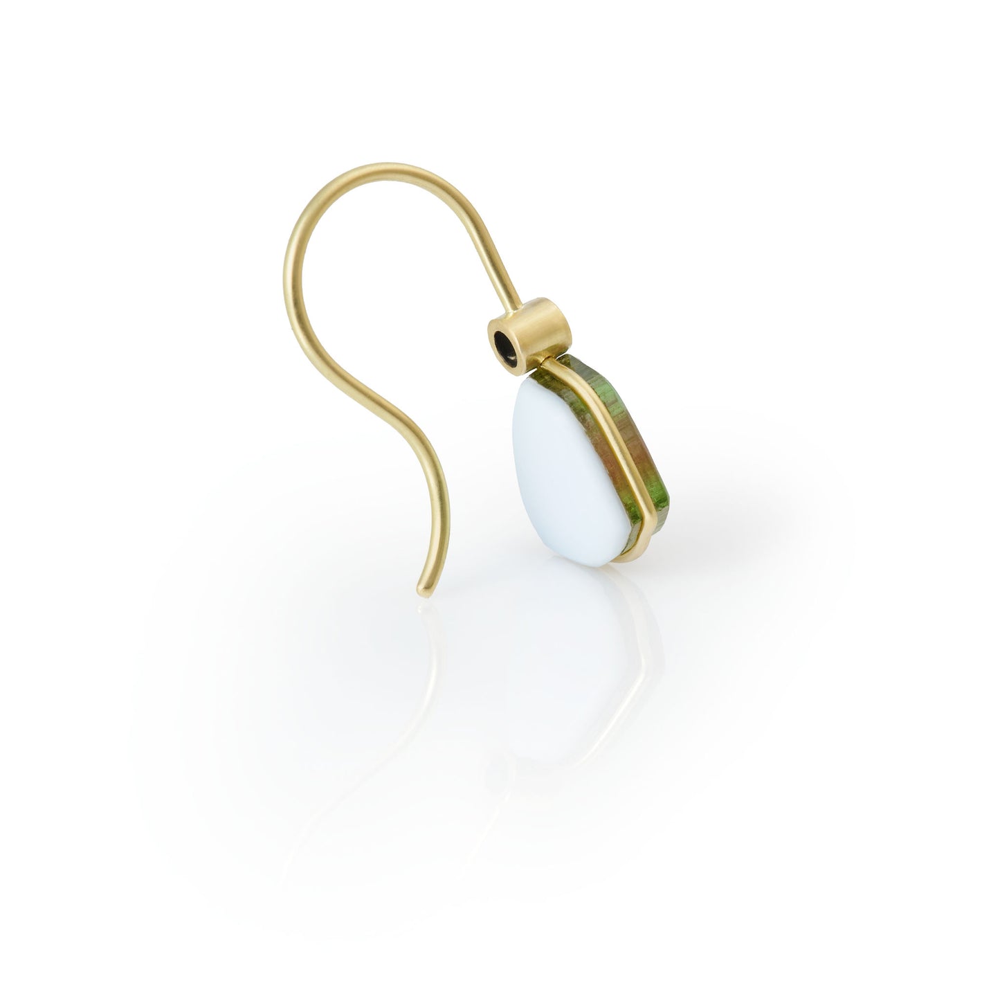 18K Yellow Gold Watermelon Tourmaline Candy Drop Earrings