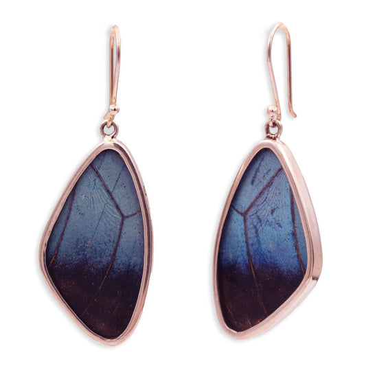 Sterling Silver Butterfly Wing Drop Earrings
