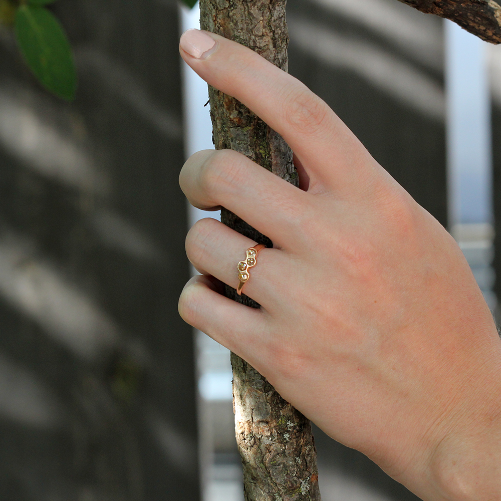 Pippa Jayne Designs 14K Rose Gold and Diamond 'Moonlit Path' Ring