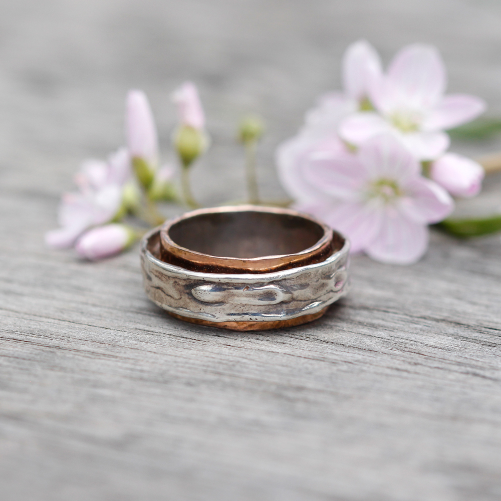 Sterling Silver and Rose Gold Plated Ring