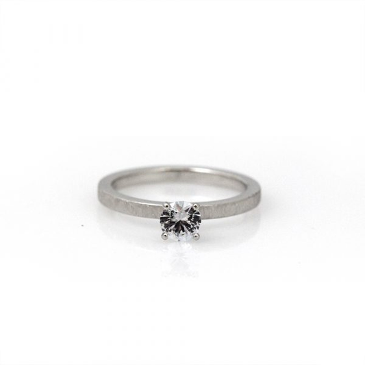 Platinum White Sapphire Ring