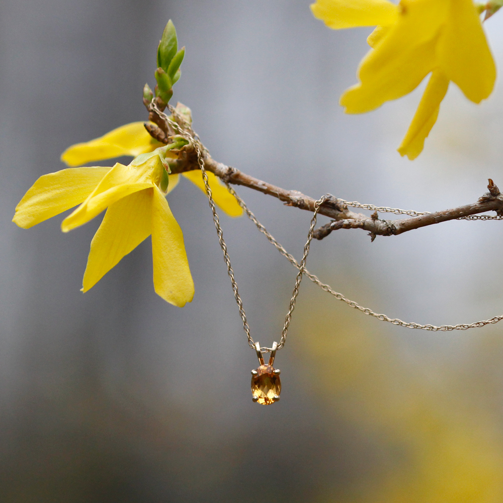 14K Yellow Gold Golden Topaz Pendant