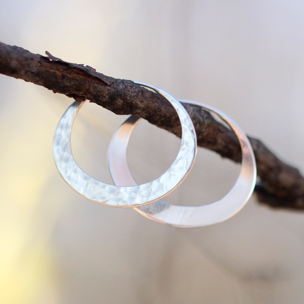 Toby Pomeroy EcoSilver 28mm Eclipse Hoop Earrings