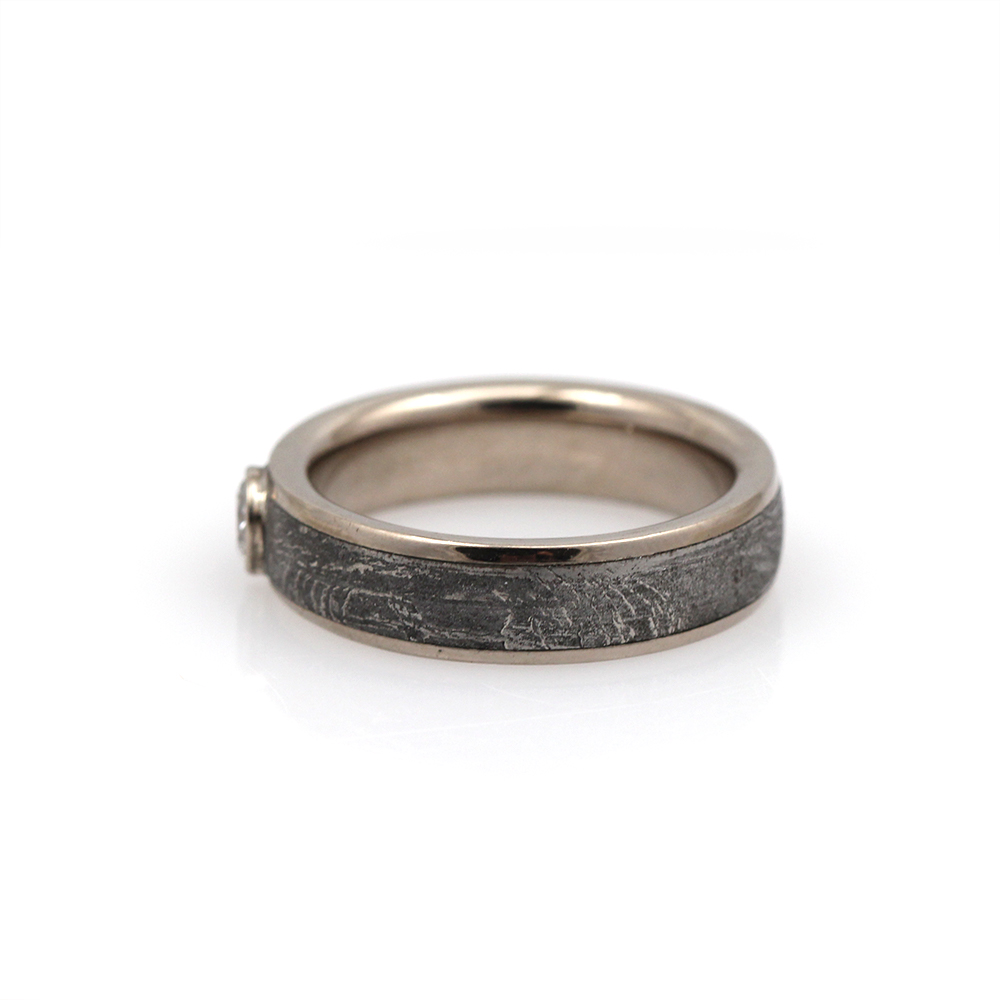 Chris Ploof Palladium 500 Diamond and Meteorite Vega Ring