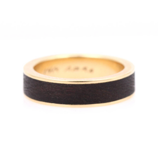 14k Yellow Gold and Ironwood Band