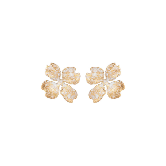 We Dream In Colour Brass Dogwood Earrings