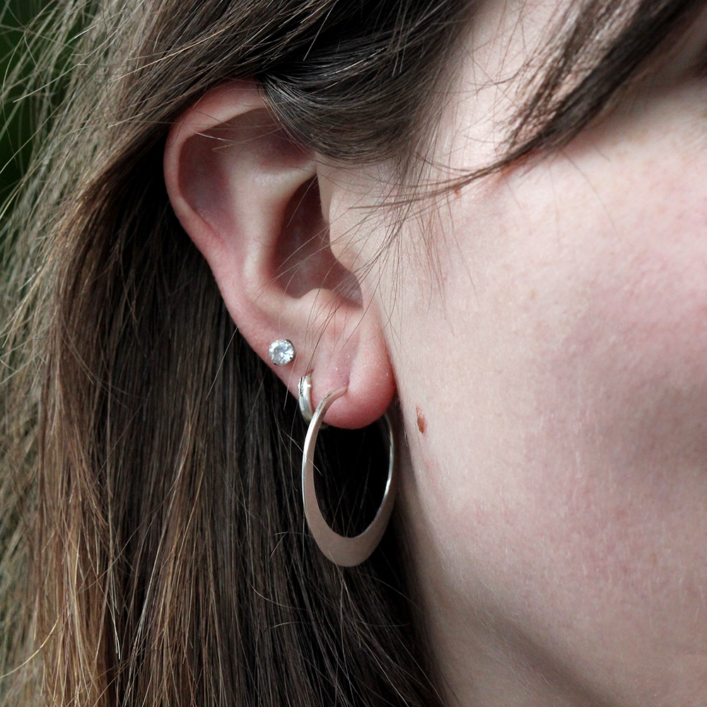 Toby Pomeroy Eco Silver 32mm Eclipse Hoops