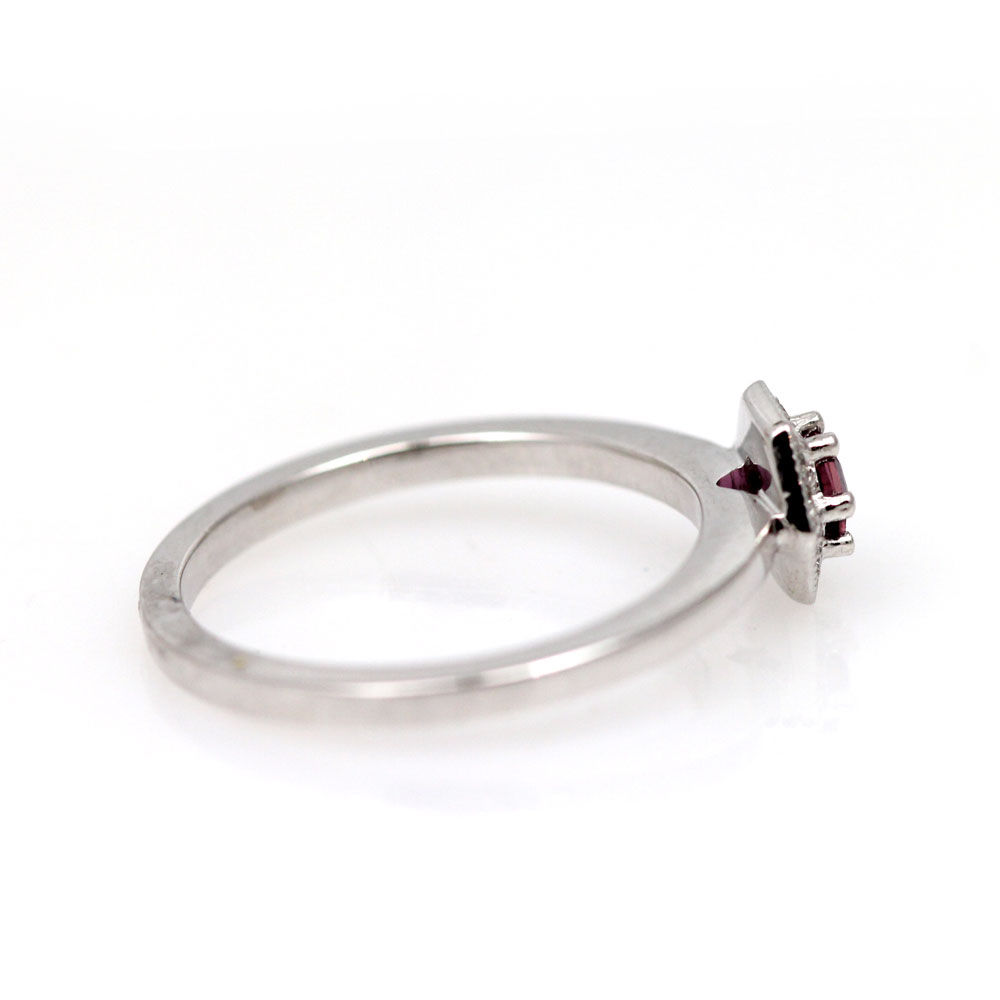 Arte*Vitta Pink Sapphire and Diamond Halo 'Secret Garden' Ring