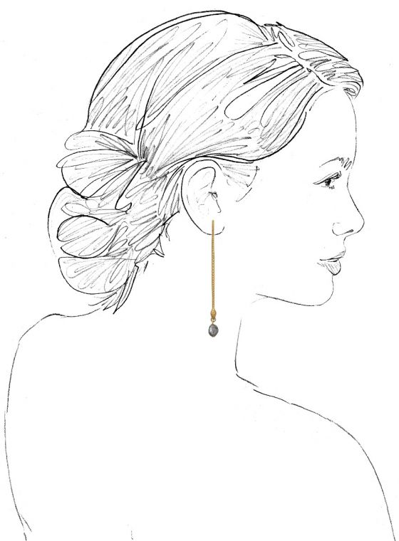 We Dream in Colour Brass Naya Labradorite Earrings