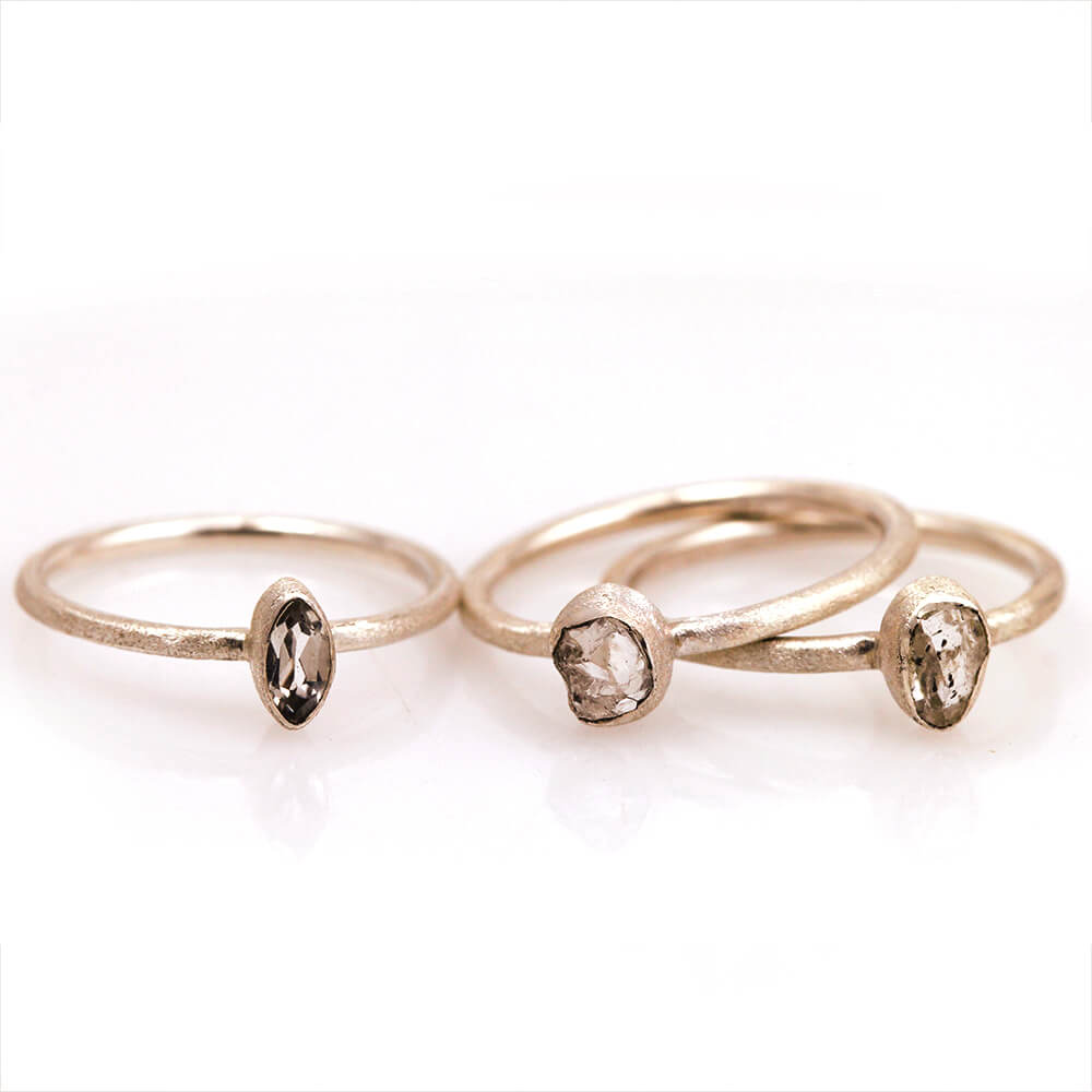 MOROKA Sterling Silver Herkimer Diamond Ring