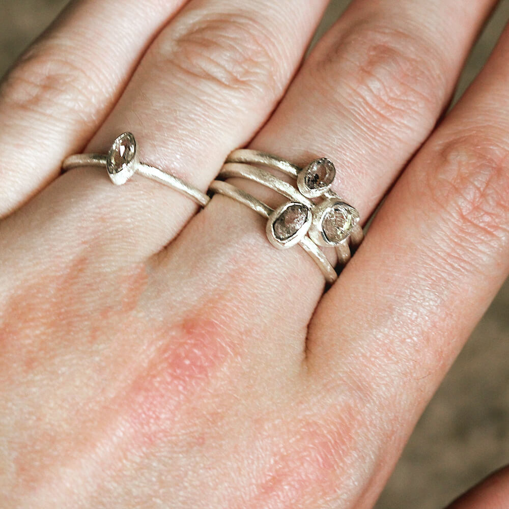 MOROKA Sterling Silver Herkimer Diamond Ring