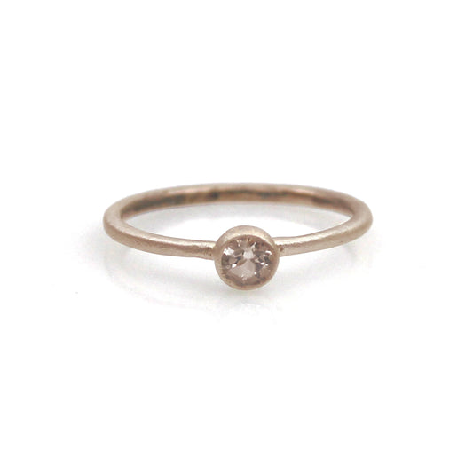 MOROKA Sterling Silver Round White Topaz Ring
