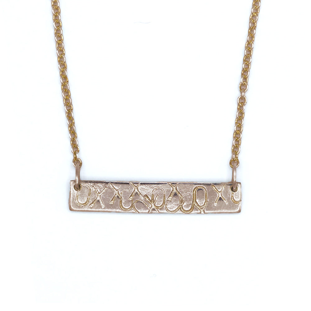 MOROKA Kisses & Hugs Bar Necklace in Sterling Silver