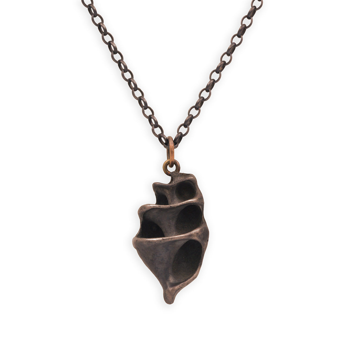 Susan Fauman Silver and 18K Rose Gold Eroded Shell Necklace