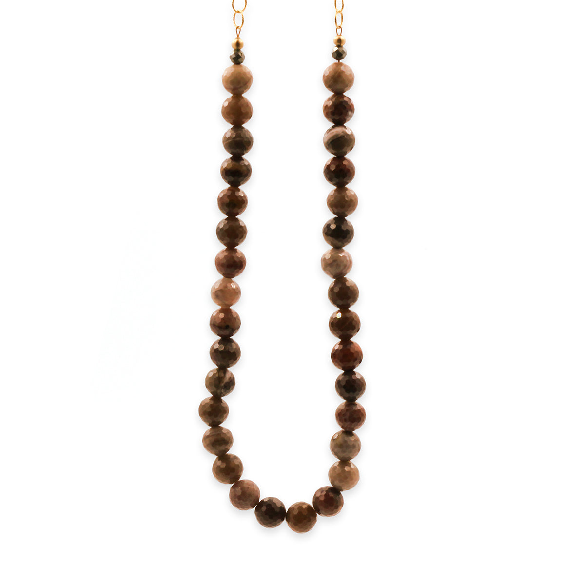 Huron Goldworks ‘50/50’ 14K Gold Fill, Pyrite, and Petrified Wood Necklace