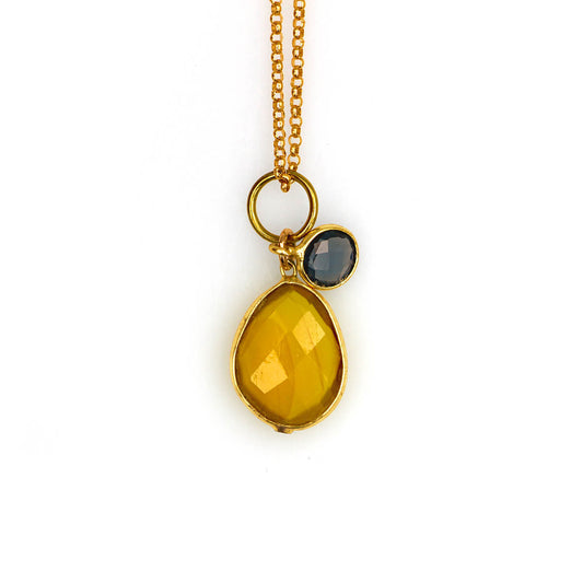 MOROKA Chalcedony and Blue Topaz Pendant