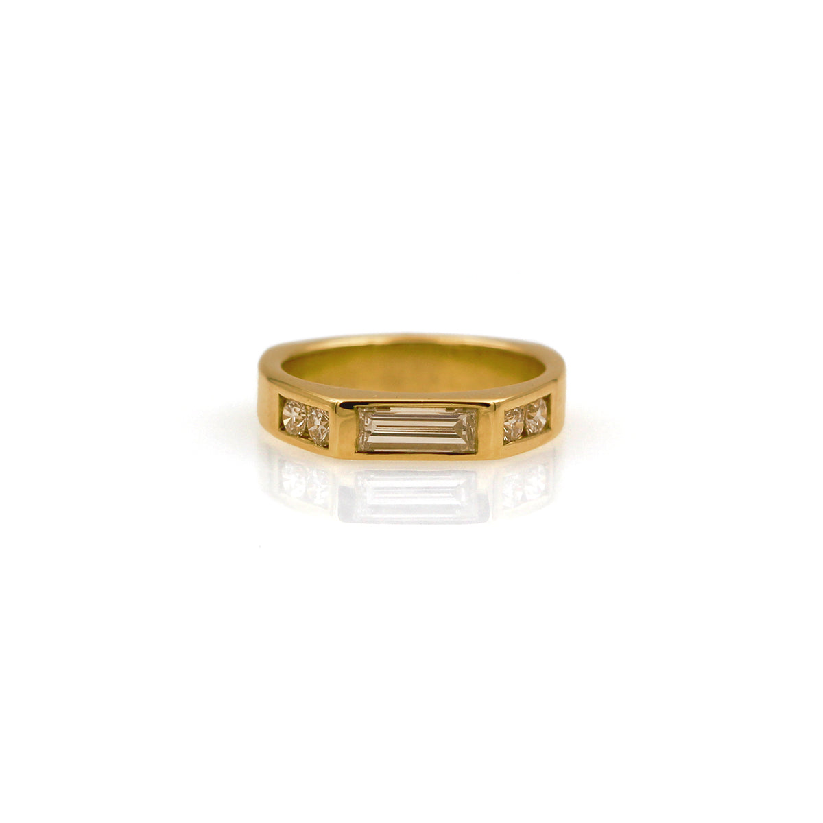 14K Yellow Gold Baguette Diamond Band