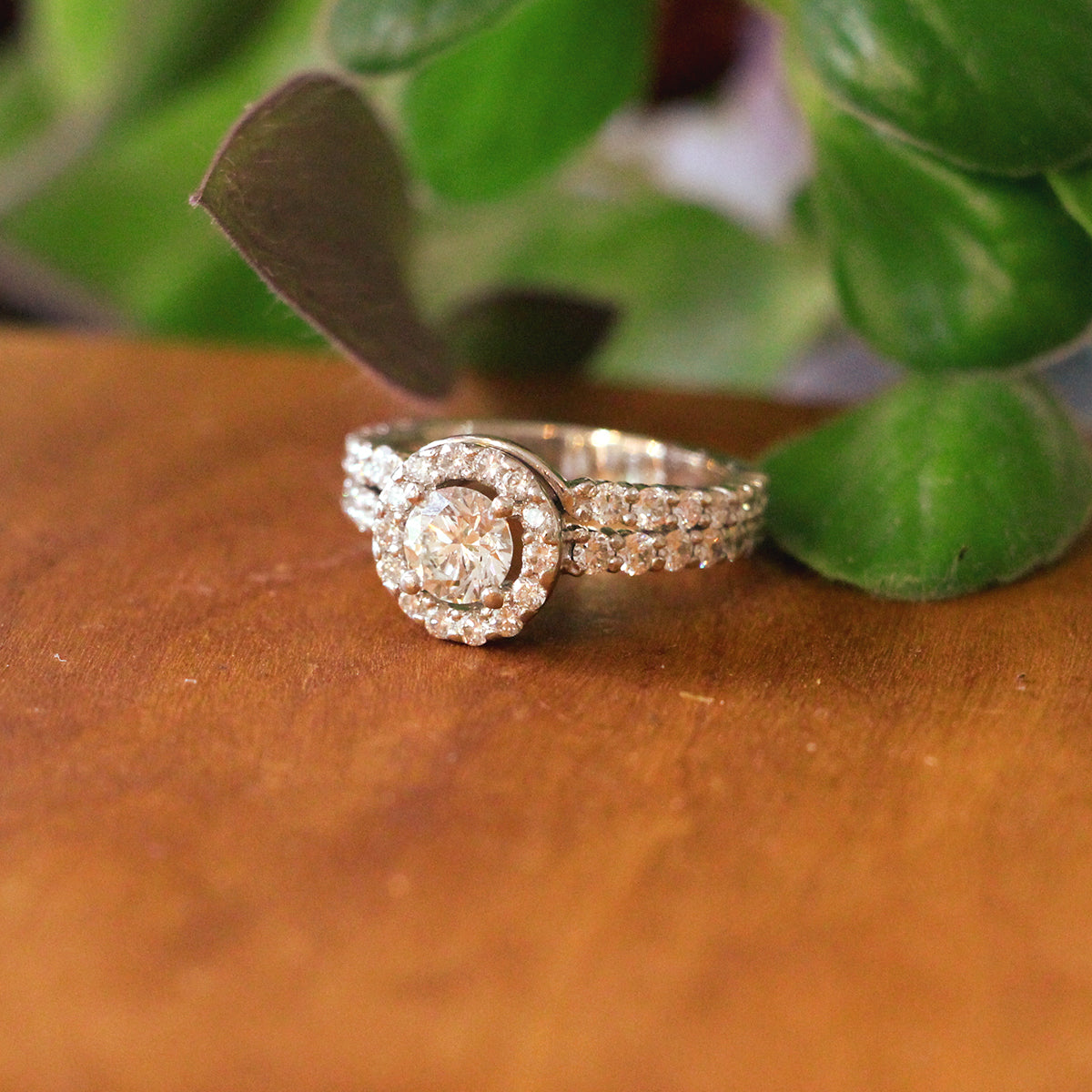 Platinum and Diamond Soldered Ring Set