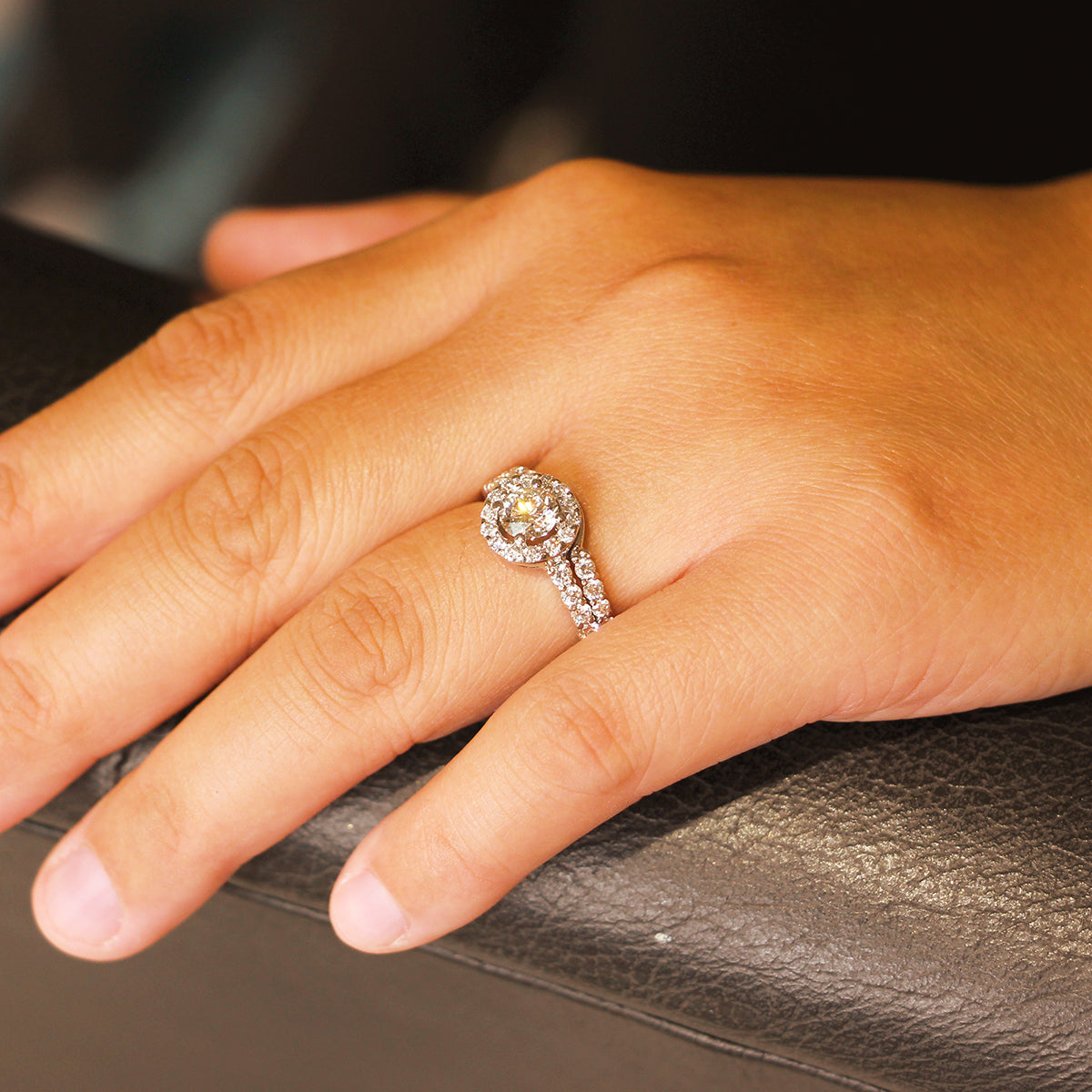 Platinum and Diamond Soldered Ring Set