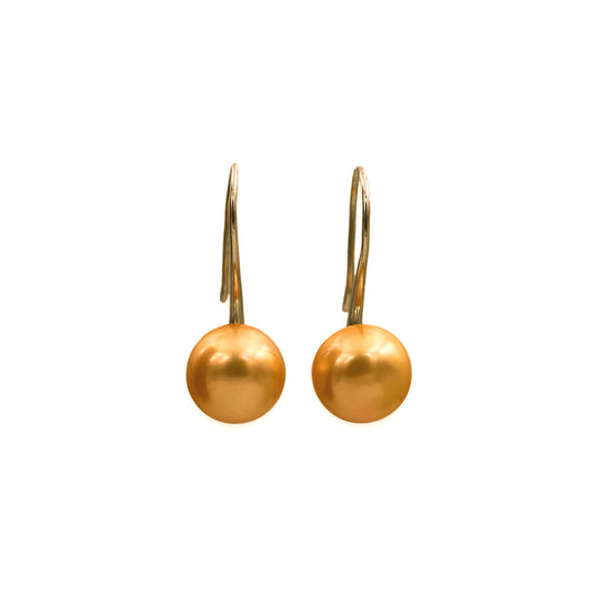 Sterling Silver Peach Freshwater Pearl Hook Earrings