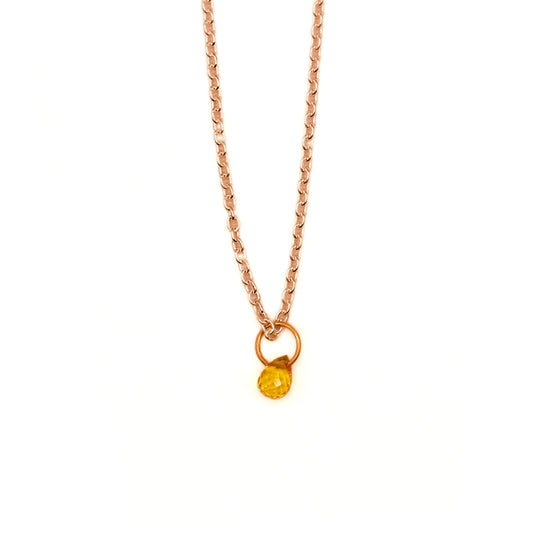 Yellow Gold, Silver, and Yellow Sapphire Briolette Necklace