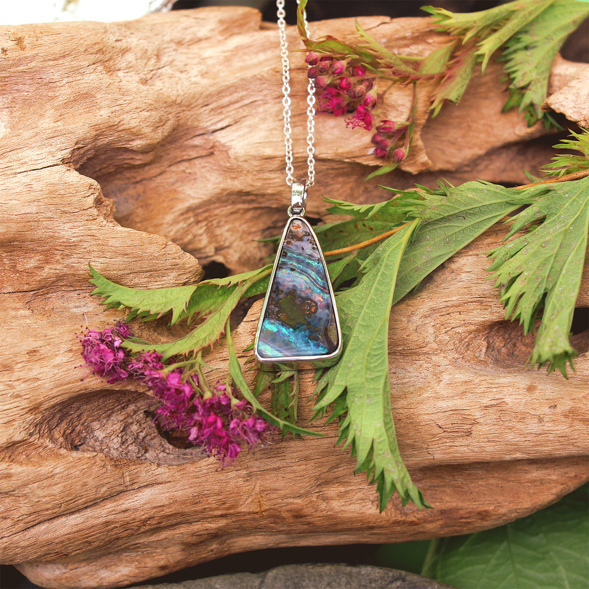 Sterling Silver Boulder Opal Pendant