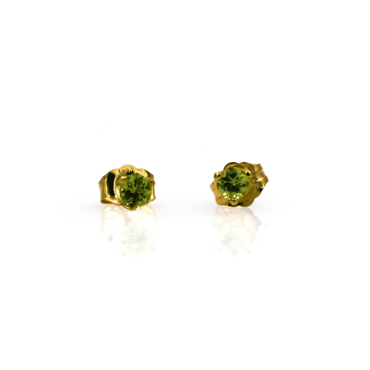 14K Yellow Gold Peridot Martini Studs