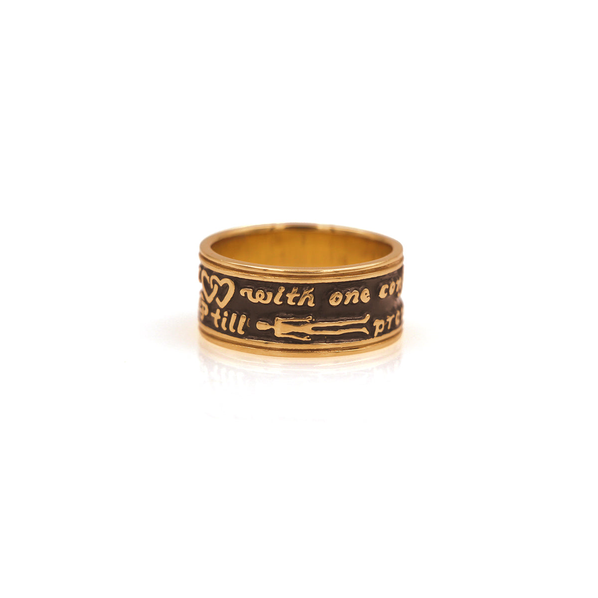 14K Yellow Gold Modern 'Poesy' Band