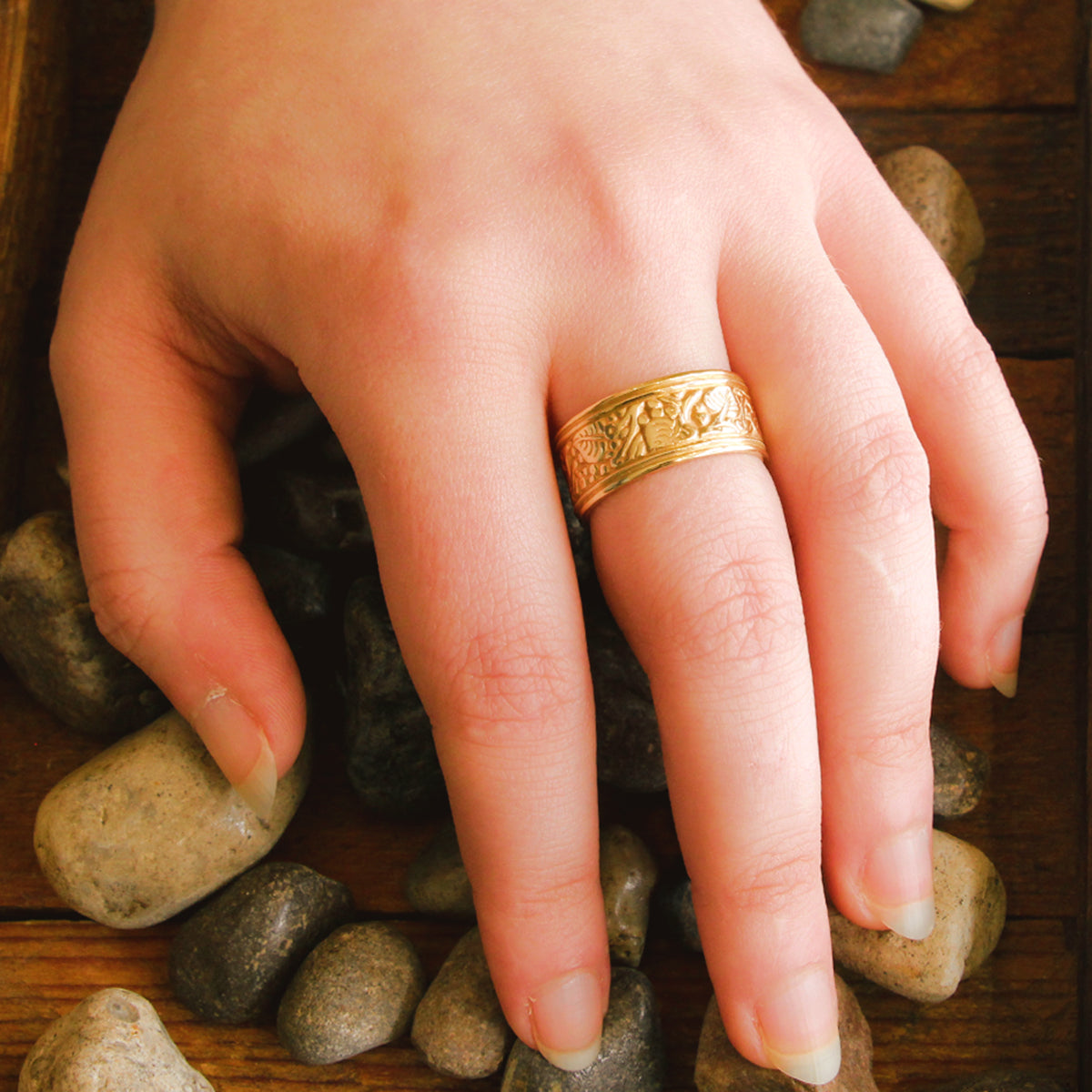 14K Yellow Gold "Vines" Celtic Knot Wedding Band