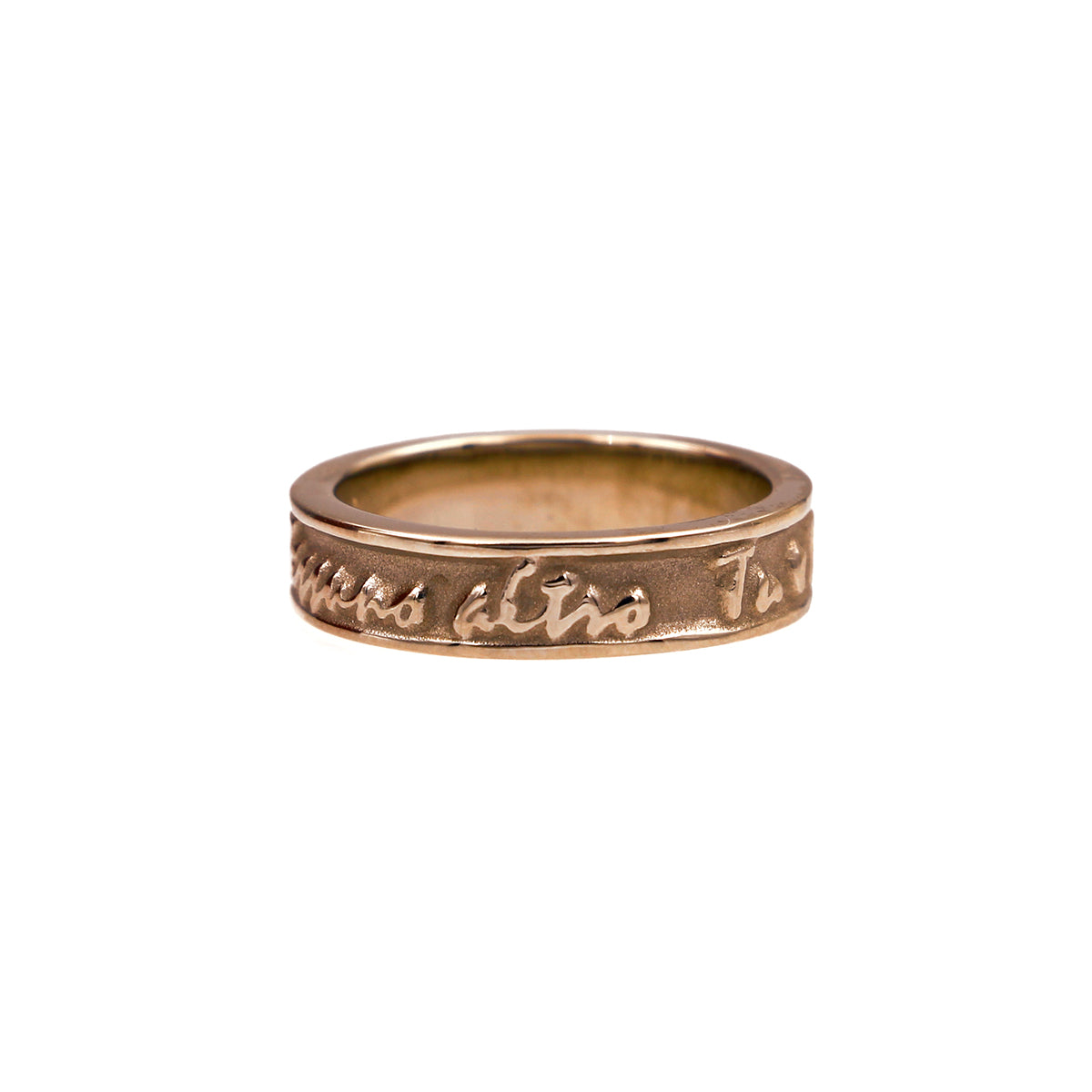 14K White Gold Italian Poesy Ring