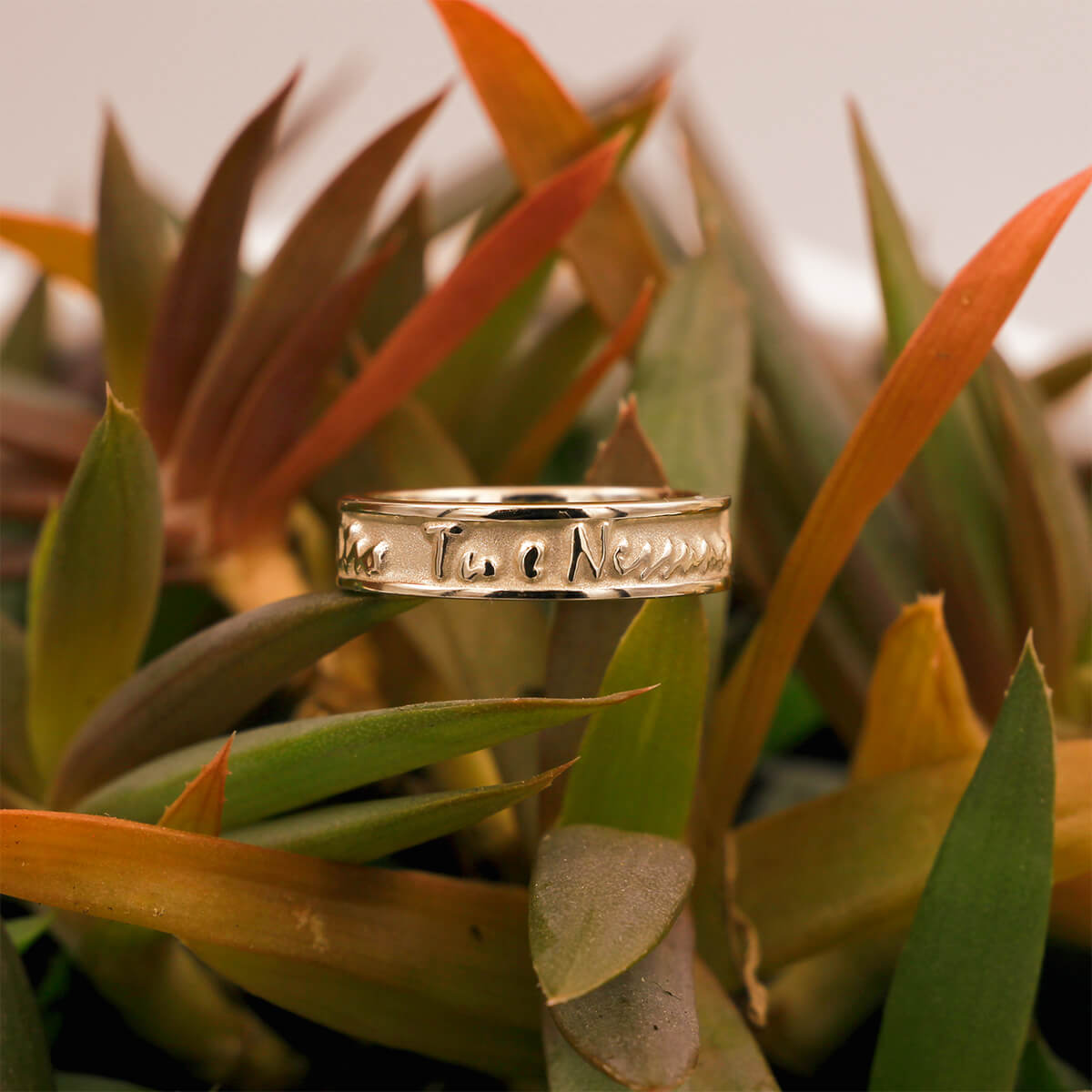 14K White Gold Italian Poesy Ring