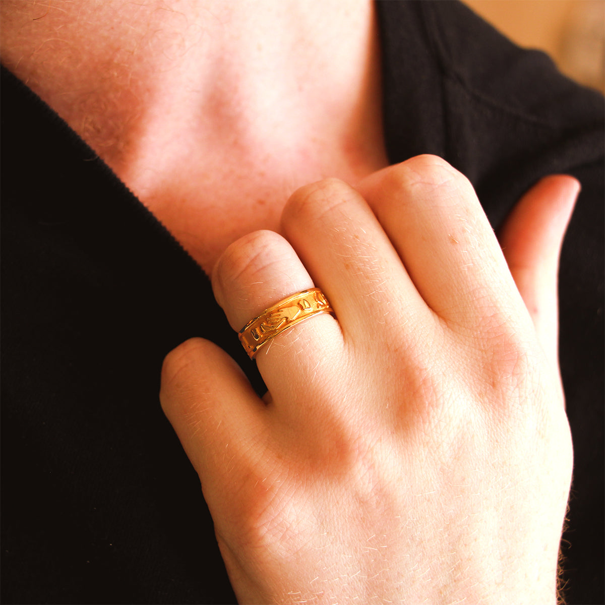 14K Yellow Gold 'Heron' Celtic Knot Band