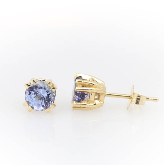 14K Yellow Gold Tanzanite Studs