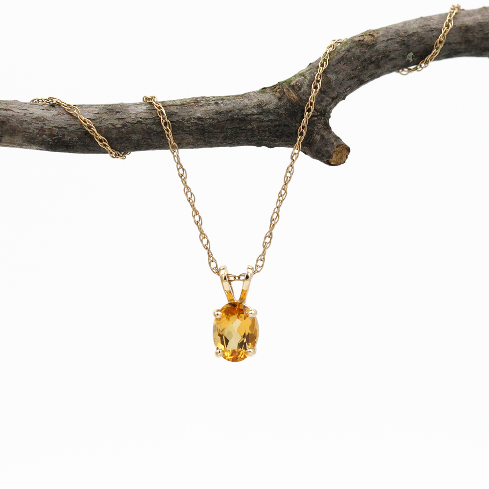 14K Yellow Gold Golden Topaz Pendant