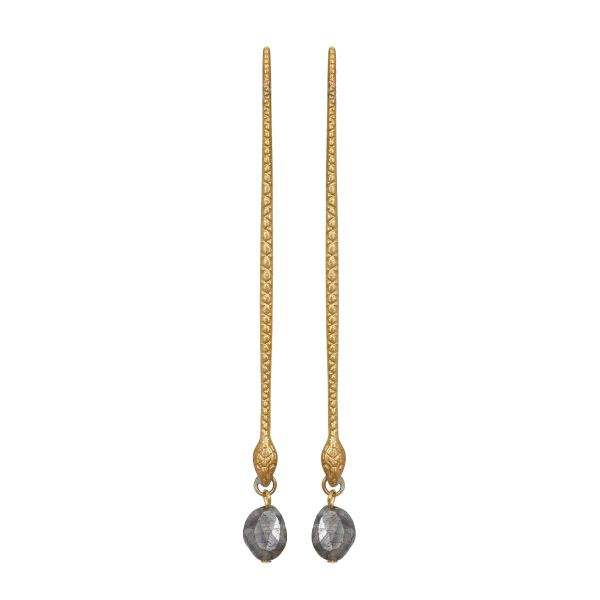 We Dream in Colour Brass Naya Labradorite Earrings