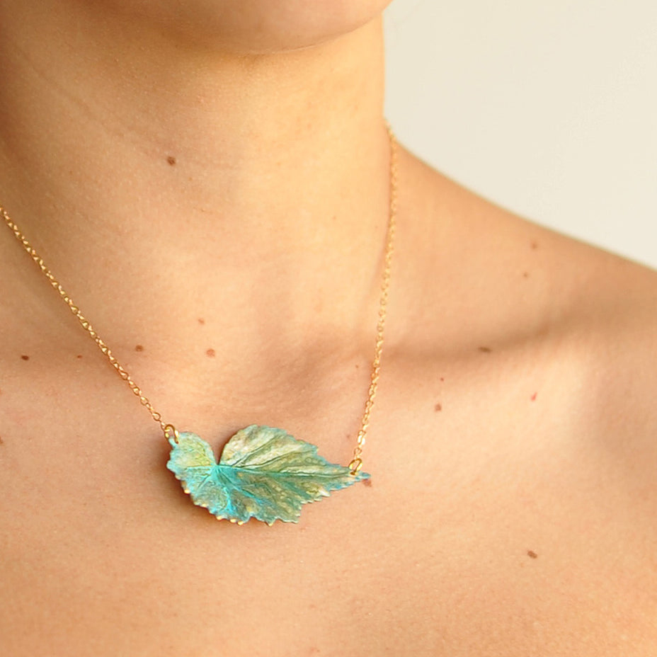 We Dream In Colour Brass Begonia Necklace