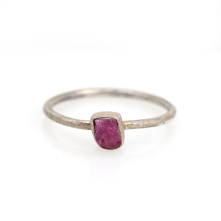 MOROKA Sterling Silver Raw Ruby Ring