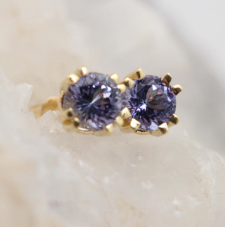 14K Yellow Gold Tanzanite Studs