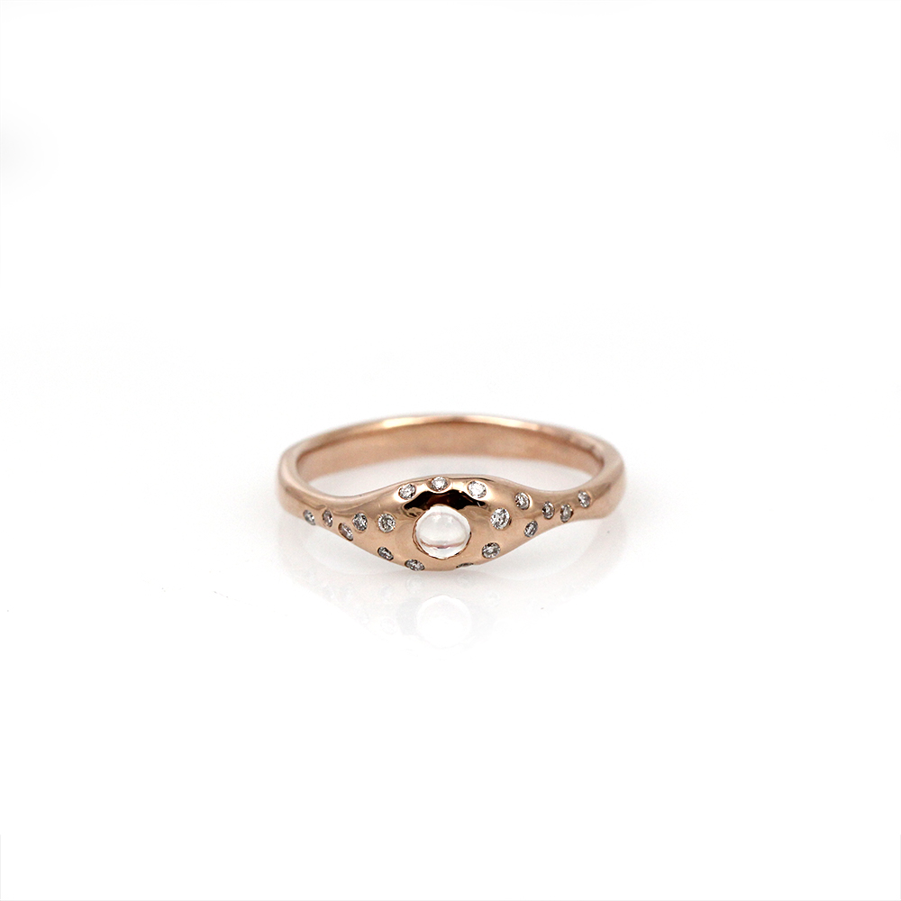 Pippa Jayne Designs Rising Night Moonstone and Diamond Ring