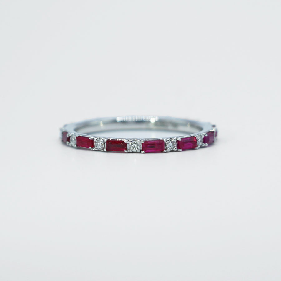 Arte*Vitta 14K White Gold Ruby and Diamond 'Empire' Ring