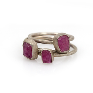 MOROKA Sterling Silver Raw Ruby Ring