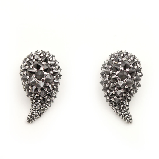 Arte*Vitta 14K White Gold and Black Diamond Cactus Ear Climbers