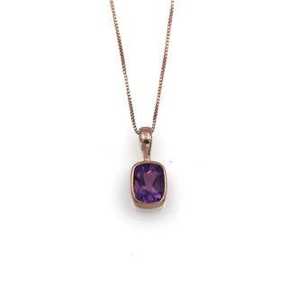 aCleoni Sterling Silver and Amethyst Cushion-Cut Necklace