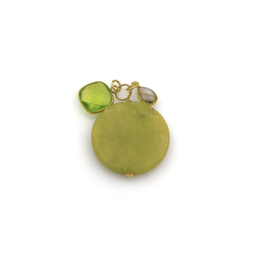 MOROKA Jade, Peridot, and Labradorite Pendant
