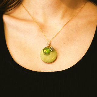 MOROKA Jade, Peridot, and Labradorite Pendant