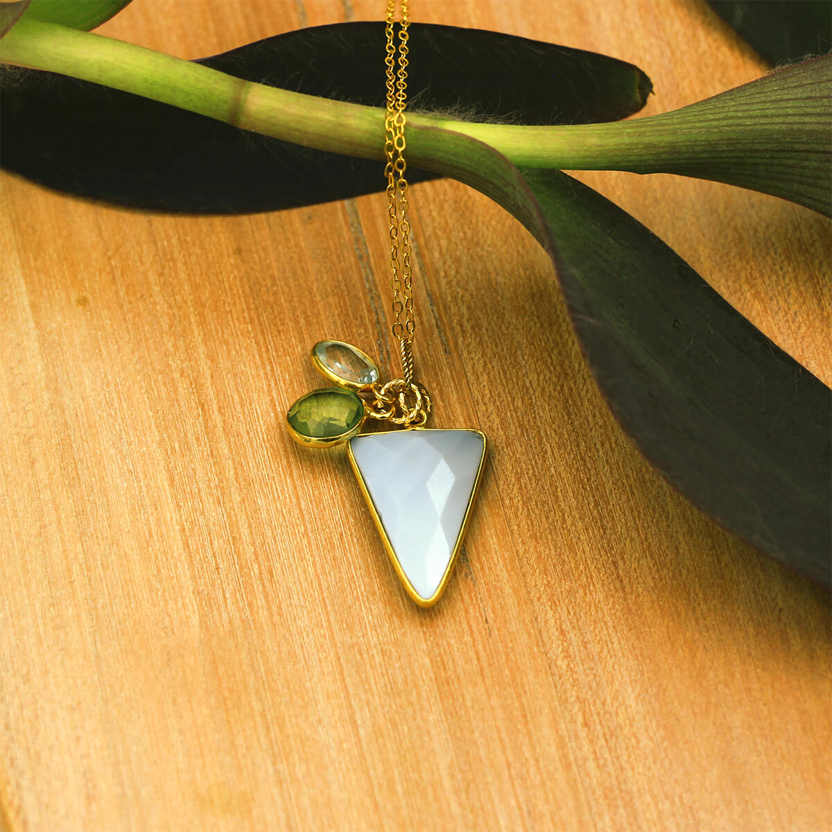 MOROKA Opal, Peridot, and Topaz Pendant