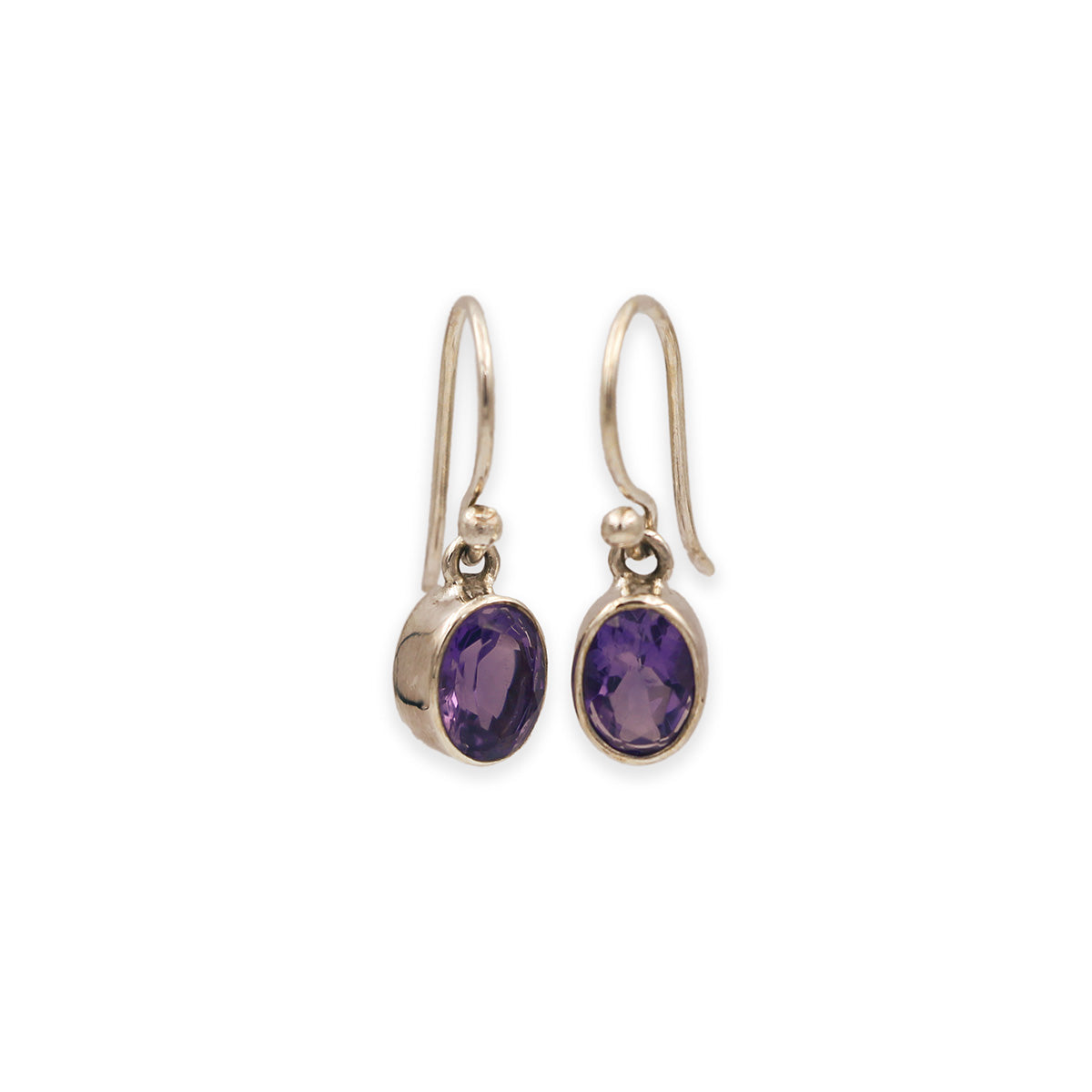 aCleoni Sterling Silver and Amethyst Drop Hook Earrings