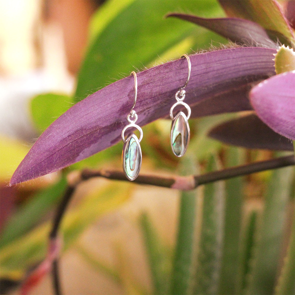 aCleoni Abalone Flower Hook Earrings